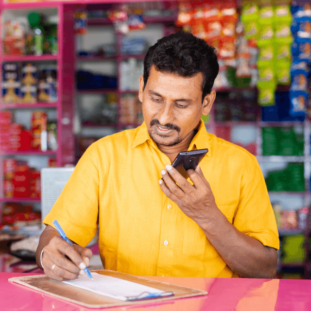 Marketing consultant meeting with a local business owner
