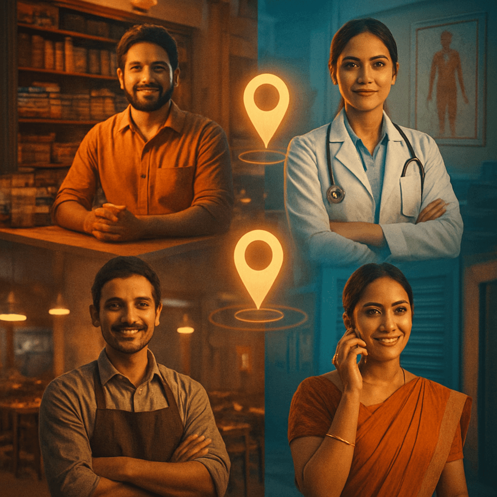 Local Indian businesses connected through digital location markers